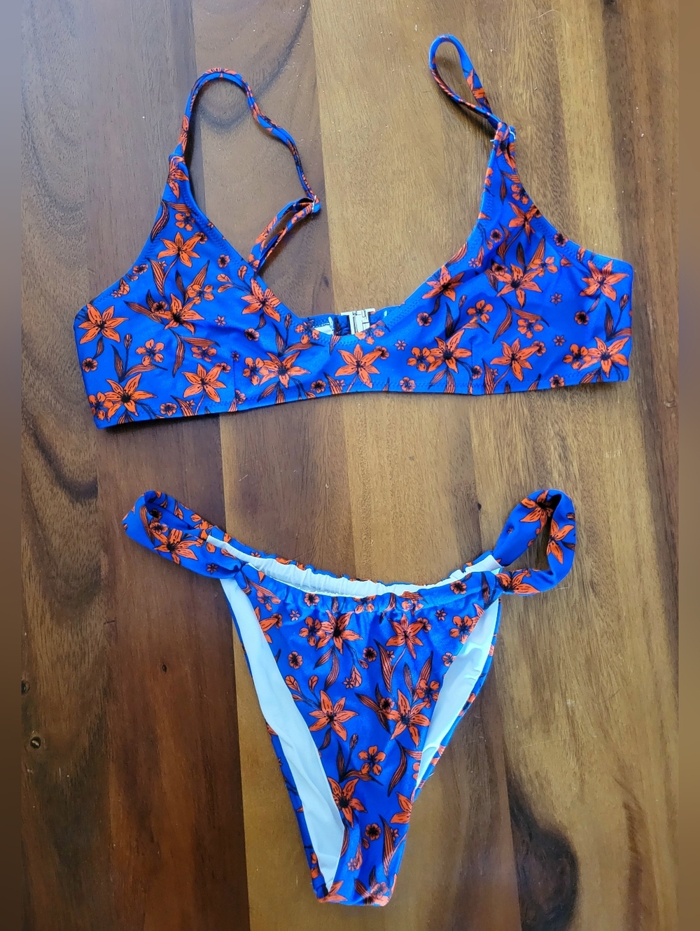 Blue/Red Floral Bikini